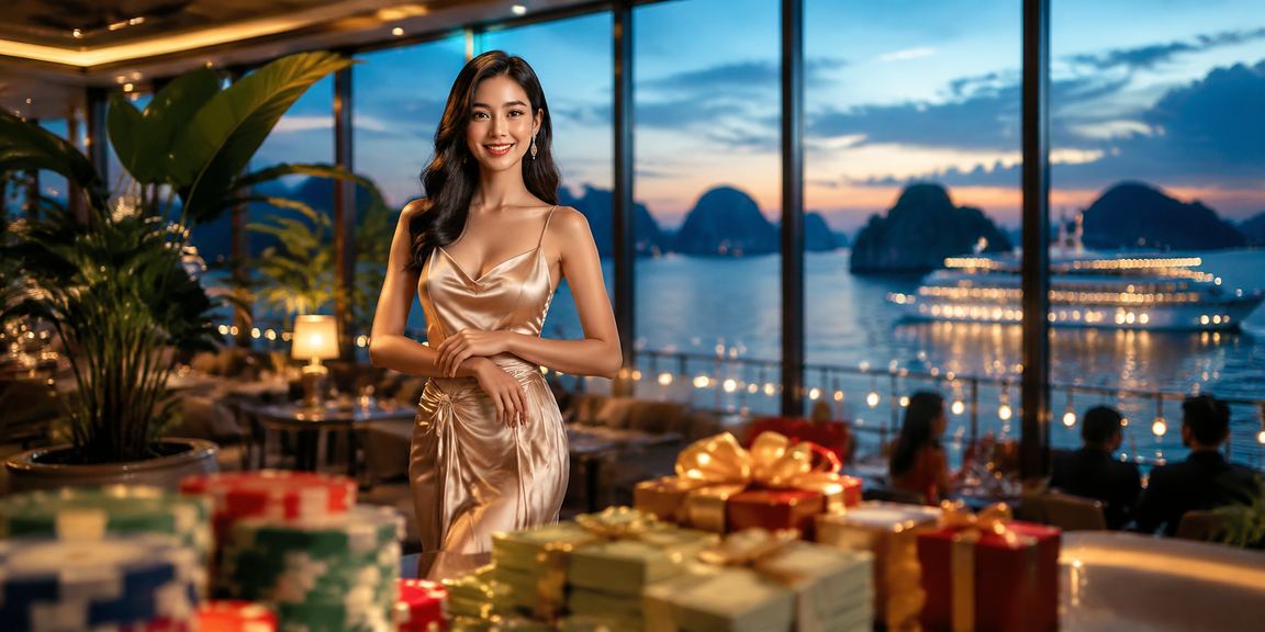 Người dùng tại Hạ Long kiểm tra thông báo cashback và số dư tài khoản bên bờ biển