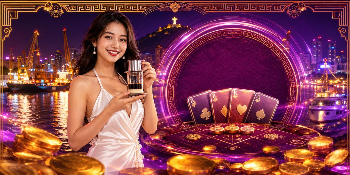 Người dùng tại Vũng Tàu chơi bài trực tuyến trong quán cà phê nhìn ra biển